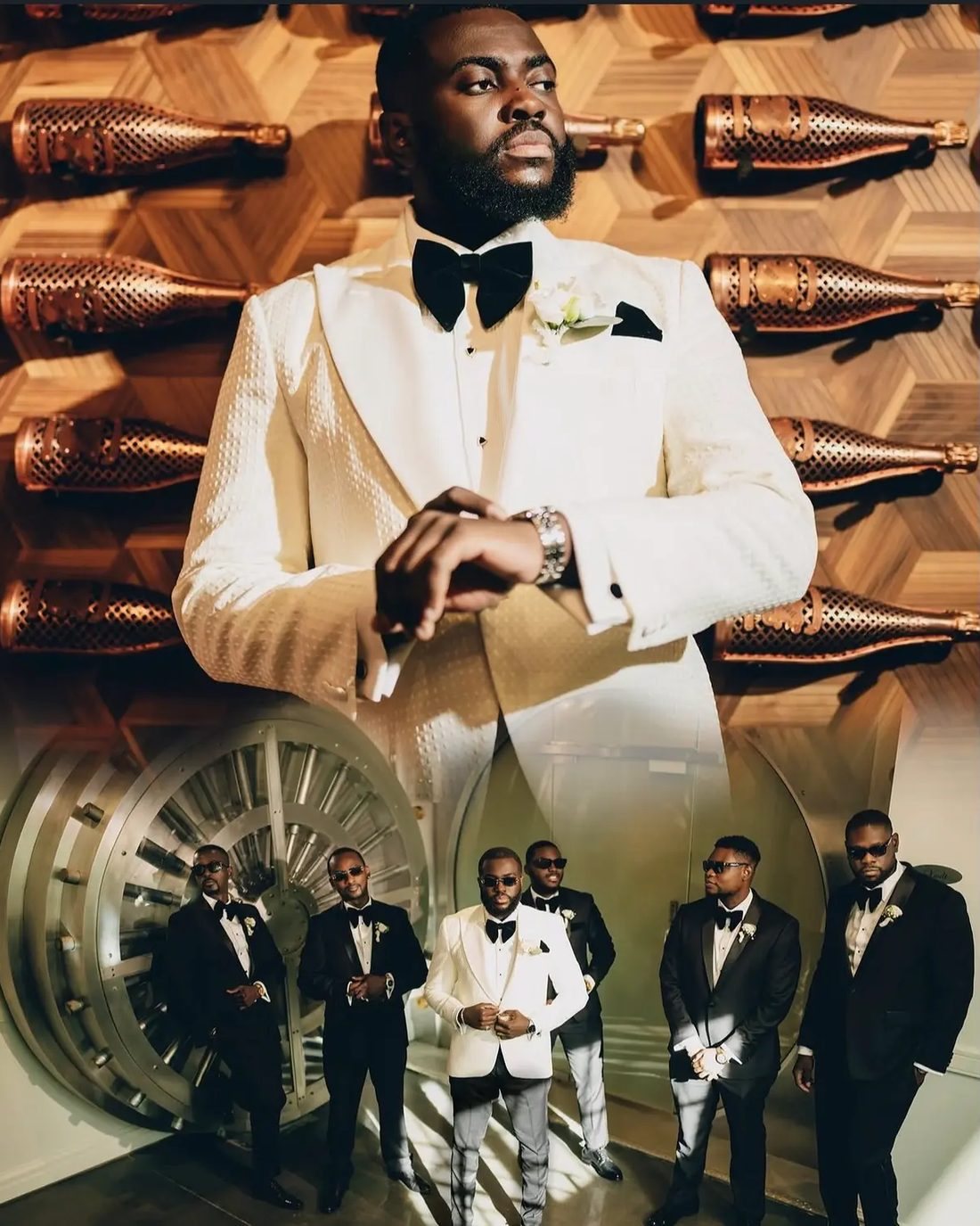 A groom with his groomsmen