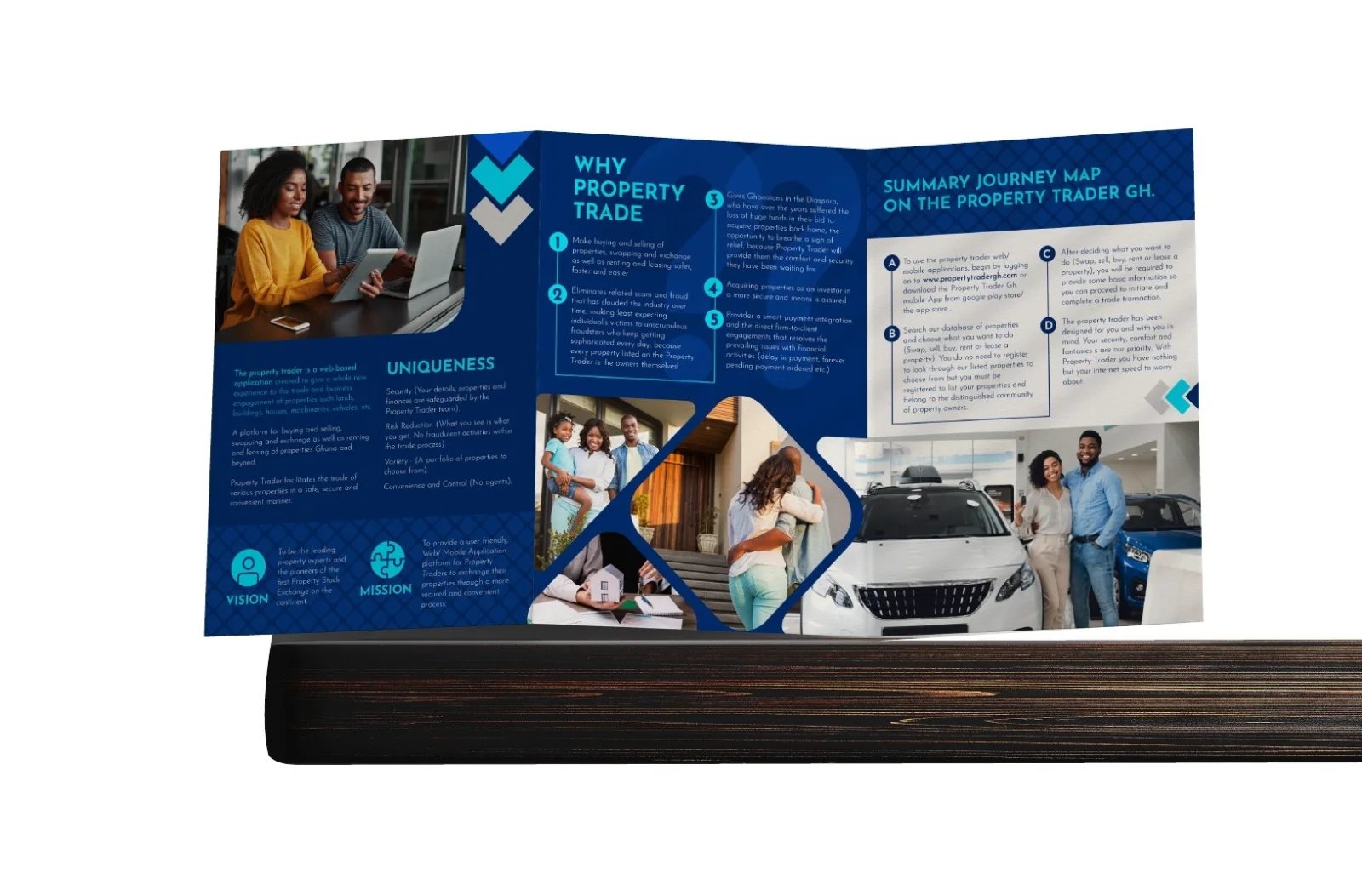 Trifold brochure for a property company