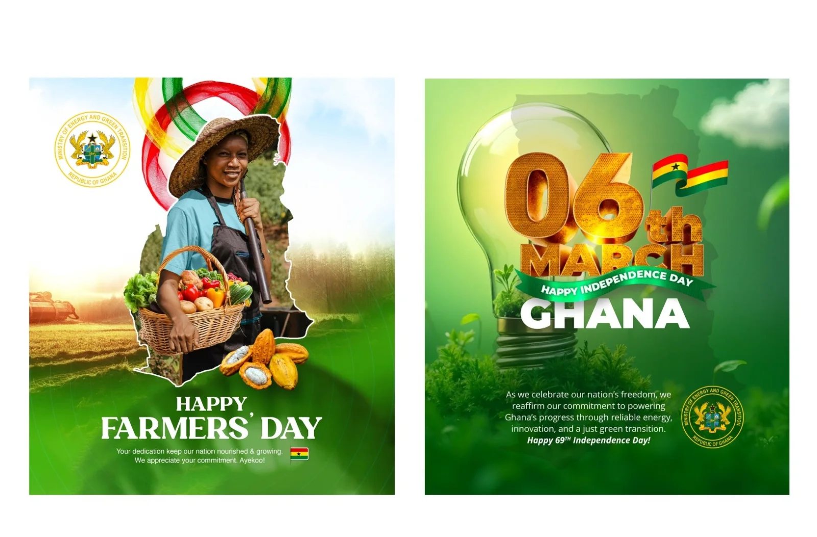 Farmers Day and independence campaign posters