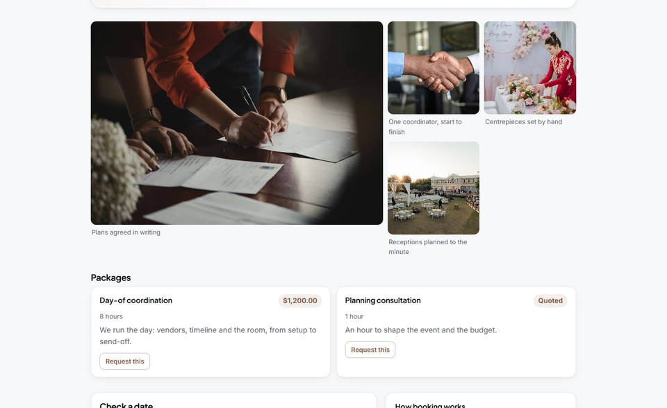 A business page's photo gallery