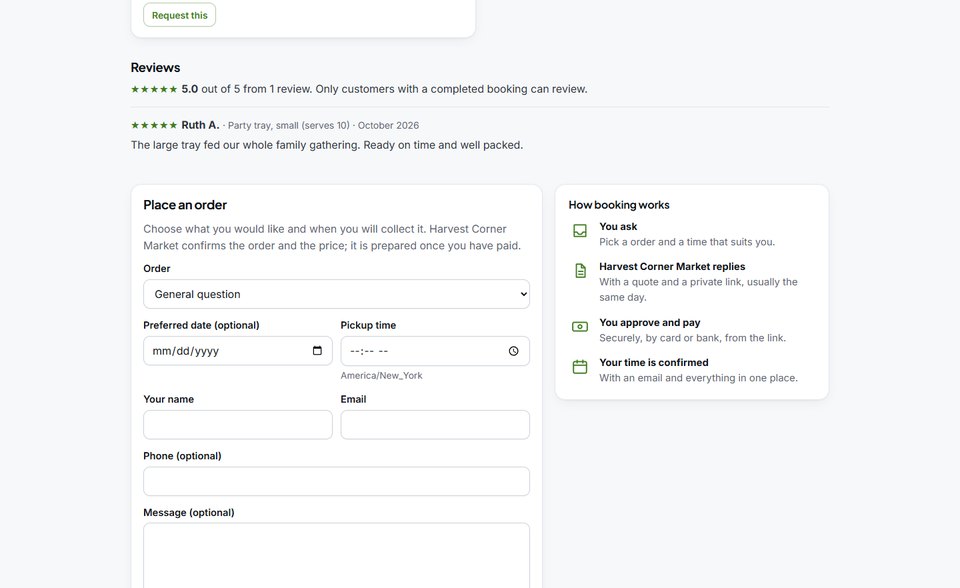 Reviews on a business page